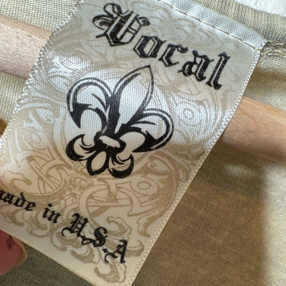 Vocal Beige Embroidered Fringe Tee - Picture 5 of 10